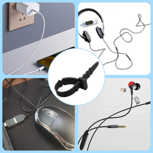 30 Pieces Silicone Zip Ties, 4.5 Inch Reusable Wire Ties Rubber Cable Ties Straps for Charging Cables, USB C Cable, Lightning Cable, Earphone Line...