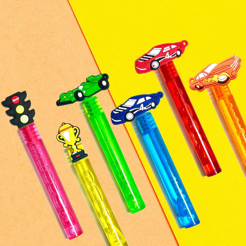 Race Car Party Favors,24Pcs Race Car Bubble Wands for Kids,Cool Bubble Wand for Race Car Birthday Party Supplies,Classroom Prizes Pinata Goodie Ba...