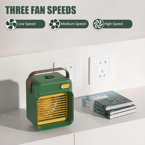 Portable Air Conditioner, 3 Speeds Personal Mini Air Cooler, Desk Small Air Cooling Fan Low Noise USB Powered for Bedroom Desktop Office Home...