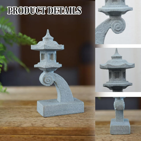 6pcs Miniature Pagoda Statues, Japanese Lantern Pagoda Style Asian Decor, Chinese Pagoda Statue for Fish Tank Aquarium Ornament Decor Bonsai Micro...