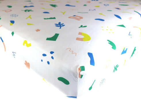 Fitted Crib Sheet Geometric Neutral Pattern for Boys and Girls Modern Shapes Soft Jersey Organic Cotton GOTS Certified Soft Luxurious Crib Sheets ...