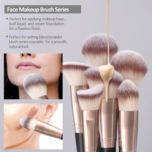 Makeup Brushes, MAANGE 18 Pcs Professional Makeup Brush Set Premium Synthetic Face Kabuki Brush Kit Foundation Blush Powder Eyeshadow Brushes Set...