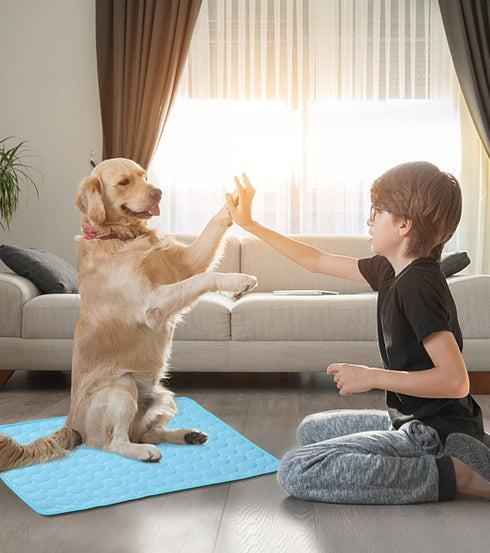 SOMOYA Dogs Self Cooling Mat Pet Cool Pads Blanket Hot Weather Sleeping Kennel Mat,Washable Ice Silk Sleep Mat Pad Non-Toxic Breathable for Large ...