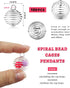 JIALEEY Spiral Bead Cages Pendants, 100 PCs 25x30mm Silver Plated Stone Holder Necklace Cage Pendants Findings for Jewelry Making and Crafting...