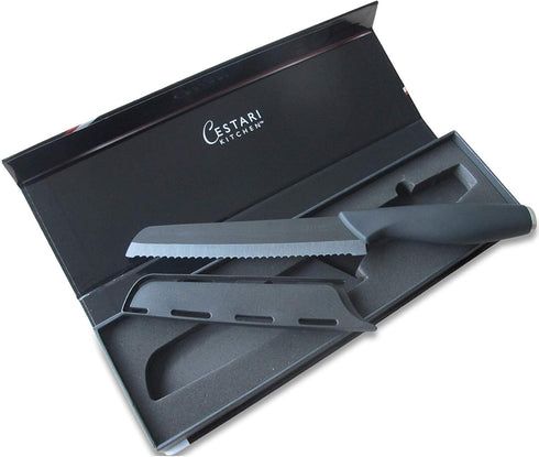 Cestari Advanced Ceramic Serrated Knife with Sheath and Luxury Magnetic Gift Box...