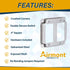 AP-12094, 4" Square Double Decora Switch Electrical Box Cover, 1/2" Raised, Exposed Work, Galvanized Steel, Crushed Corners, 2-Gang...