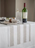 Solino Home Linen Table Runner 36 Inches - Cabana Stripe 100% Pure Linen Natural and White Table Runner 14 x 36 Inch Ideal for Dresser and Coffee ...