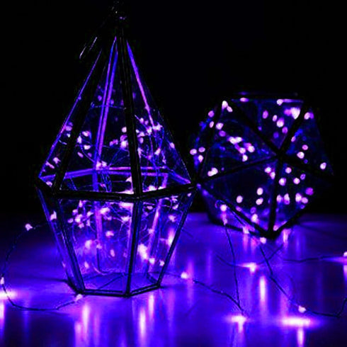 VOOKRY 8 Pack 30 Led Fairy Lights Battery Operated String Lights - 10 ft Purple Waterproof Silver Wire Starry Firefly Moon Lights for DIY Wedding ...