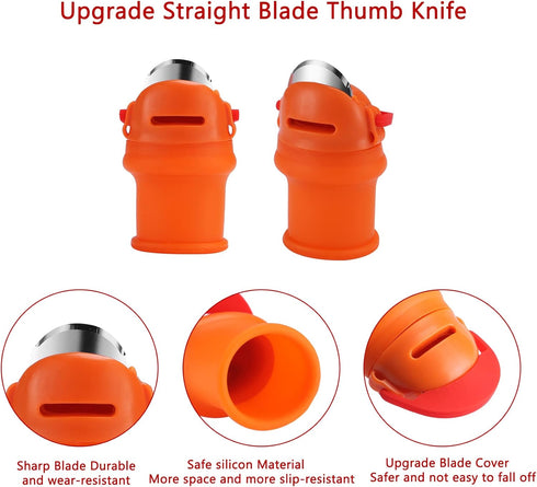 E-TING 12 Pcs Gardening Silicone Thumb Knife Harvesting Tool Finger Plant Fruit Picking Knives Separator Garden Tool...