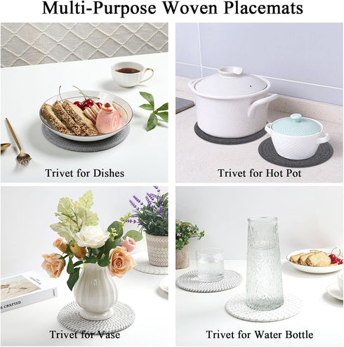 SHACOS 8" Trivets for Hot Dishes, Heat Resistant Large Coaster for Hot pots and Pans, Multipurpose Hot Pads for Kitchen Countertop, Table Decor, H...