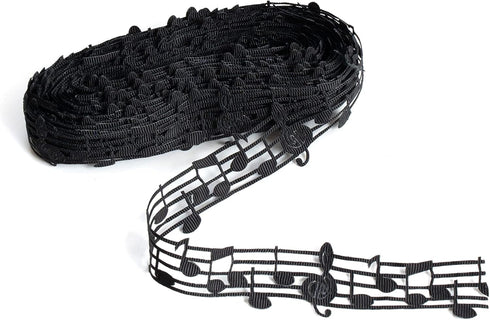 Framendino, 10 Yards 30mm Black Hollow Cut Out Music Note Ribbon for Gift Crafts Wedding Decoration...