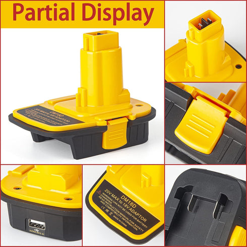 DM18D Converter for DeWalt 18v to 20v Battery Adapter,for Milwaukee M18 18v Batteries Adapter, Convert to DC9096,fit for DeWalt 18v XRP Ni-Cad Cor...