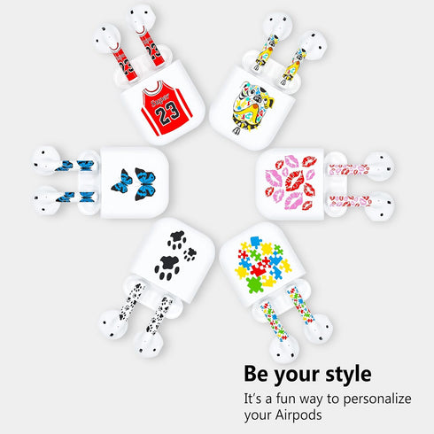 Black Accessories for AirPods 2nd Gen, Cat Paw Decal Skin Sticker for Earphones and Charging Case, Earbuds Case Cover Wrap for Women and Teens, wi...