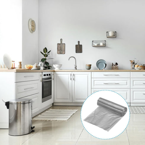 PATIKIL 4 Gallon Trash Bags, 5 Rolls / 100 Counts Thicken Rubbish Bags Portable Small Garbage Bags for Office Bedroom Kitchen, Grey...