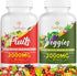 2000 MG Fruits and Vegetables Supplements, Natural Balance Over 35+ Fruits and Vegetables, 100% Whole Food Superfoods Fruit and Veggies Supplement...