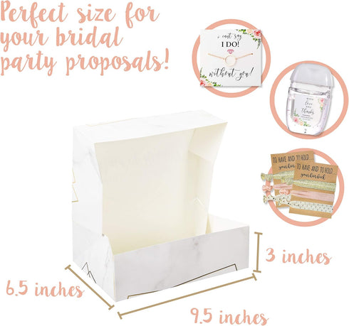 Pop Fizz Designs Flower Girl Proposal Box Set (2 Pack) | Marble Style...