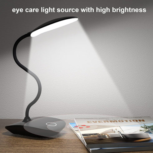 DEEPLITE Battery Operated Desk Lamp, LED Desk Light 3 Lighting Modes Stepless Dimming, Table Lamp 5W Touch Control Eye Caring, Flexible Gooseneck,...