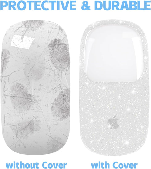 B BELK Case for Apple Magic Mouse 1&2, Clear Glitter Ultra Thin Drop-Resistant Protective Plastic Hard Case Compatible with Apple Mouse, Sparkly T...