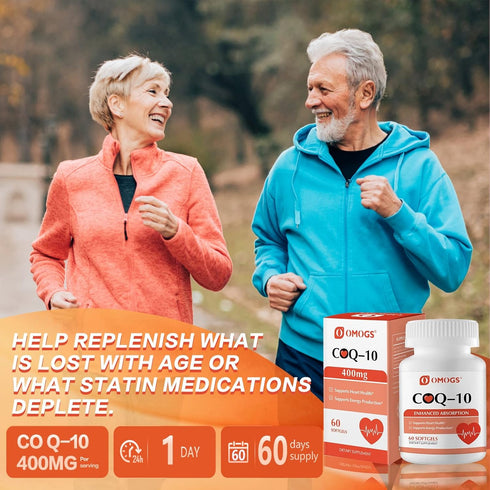 CoQ10 400mg Softgels, Coenzyme Q10 High Absorption Supplements Support Heart Health, Cardiovascular Health, Immune System & Cellular Energy Produc...