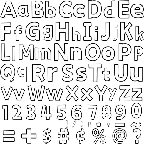 266 Pcs Bulletin Board Letters White & Black Letters Combo Pack Set White & Black Letter and Number Accents for Kids Bulletin Board Display Home S...