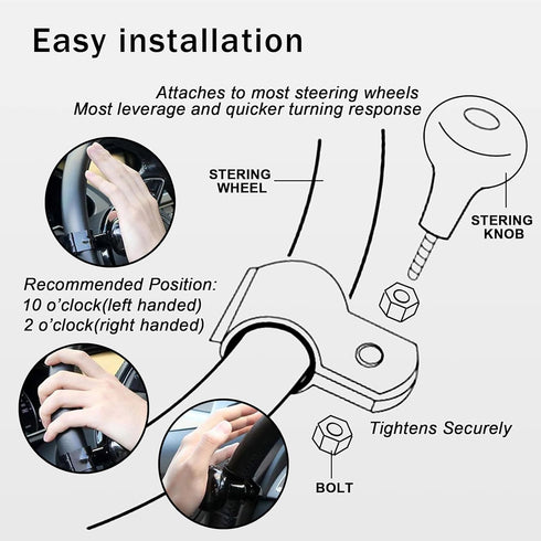 1 Pack Car Steering Wheel Spinner Knob, Adjustable Power Steering Ball, Car Booster, Universal Automobile Supplies, for Most Cars, Trucks and Vans...
