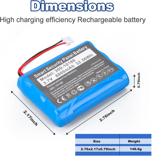 For ADT Panel Battery Replacement 300-10186: Lithium ion Compatible with ADT Honeywell Command Smart Security Panel - ADT5AIO-1 ADT5AIO-2 ADT5AIO-...