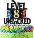 Level 8 Unlocked Game Birthday Cake Topper - Video Game Boy's 8th Birthday Game On Party Cake Supplies - Gaming Level Up Winner Party Decoration...