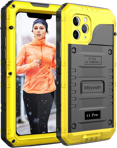 Mitywah Waterproof Case for iPhone 11 Pro, Heavy Duty Military Grade Shockproof Cover Built-in Screen Protection, Rugged Thick Full Body Protect M...