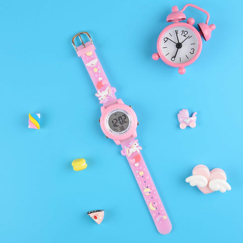 Venhoo Kids Watches 3D Cartoon Waterproof 7 Color Lights Toddler Wrist Digital Watch with Alarm Stopwatch for 3-10 Year Girls Little Child...