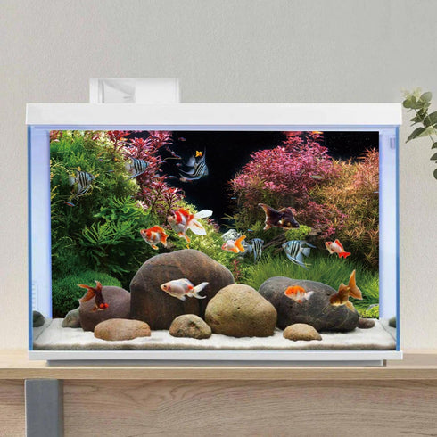 AWERT 48x20 inches Seagrass Aquarium Background Pink Aquatic Plant River Bed & Lake Fish Tank Background Vinyl Background...