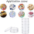 PH PandaHall 2 Sets 5 Layer Cylinder Stackable Bead Containers 15ml Plastic Round Clear Storage Organizer Box with Screw Lid for Make Up, Eye Shad...