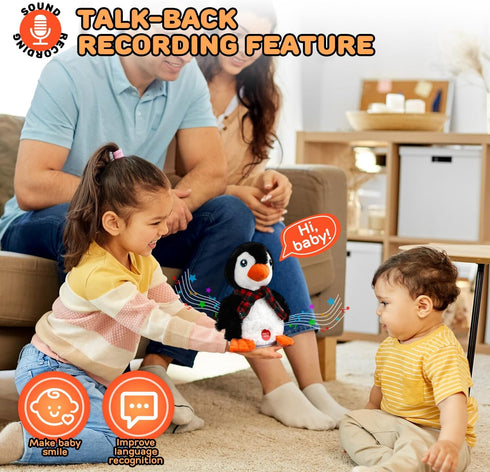 TOY Life Plush Penguin Baby Musical Talking Toys Infant Toys for Baby 24 Months - Stuffed Newborn Toys with Dancing Singing Toys for Babies Boys G...