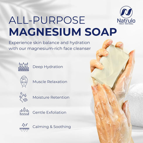 Dead Sea Magnesium Soap Bar – Deep Cleansing, Moisturizing Body Soap for Dry Itchy and All Skin Types – Shower Soap Soothes Muscles and Joints – A...