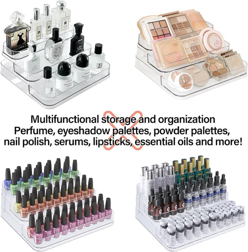 3 Tier 6 rows Nail Polish Organizer Acrylic Display Stand for Nail Polish Holder, Nail Art Supplies Storage Rack for Essential Oils,perfume,makeup...