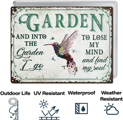 Wander Prints Birthday Gardener Gift for women, men Mom, Dad, Grandma, Grandpa Who Love Garden -Christmas House Warming Gift Hummingbird Metal Sig...
