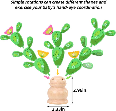 Montessori Toys Balancing Cactus Toy Fun Educational Activities for Toddlers 3+ Montessori Stacking Puzzles Portable Toy Letter Puzzle Toys Fine M...