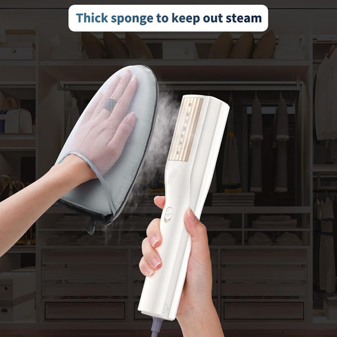 Garment Steamer Ironing Gloves with Finger Loop, Portable Anti Steam Glove, Hanging or Standing Garment Ironing Machine Board, Heat Resistant Stea...
