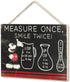 Disney Mickey Mouse Hanging Wood Measuring Sign - Measure Once, Smile Twice for Kitchen or Dining Room...