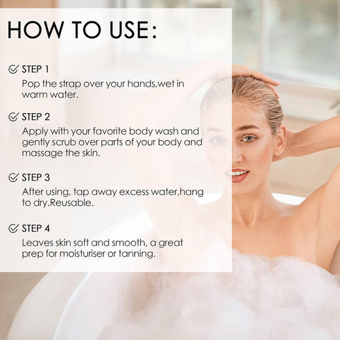 Evridwear Exfoliating Bath Sponge, Daily Skincare Body Scrubbers Loofah Shower Pads with Strap for Body Cleansing, Dead Skin Cell Remover, 3 Count...