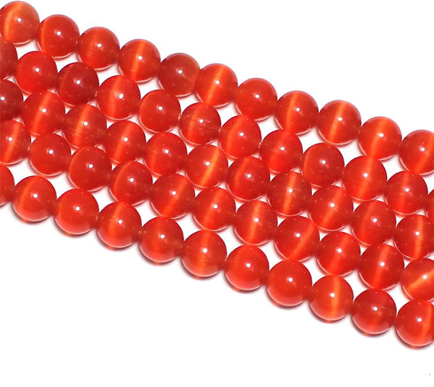 105pcs Red Cat Eye Stone Beads 10mm Round Crystal Loose Bead for Jewelry Making DIY Bracelets Necklace Accessories...