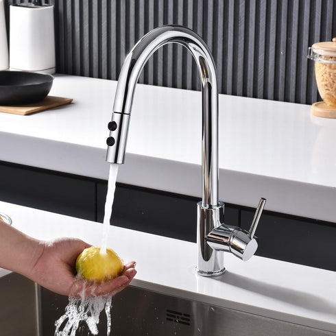 Kitchen Sink Faucet Head Replacement - Chrome Kitchen Faucet Spray Head with 10 Adapters, Stainless Steel Pull Out Kitchen Faucet Replacement Spra...