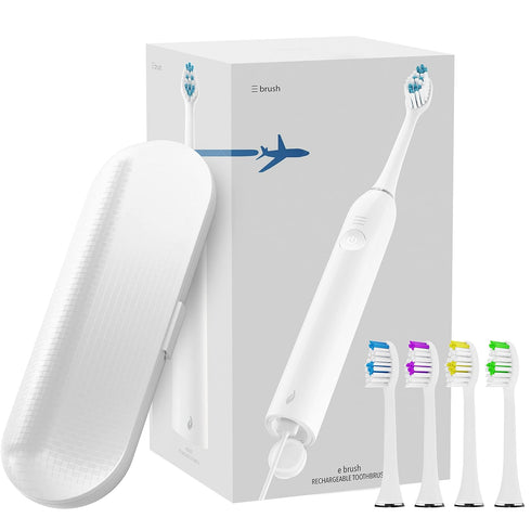 Electric Toothbrush Rechargeable Sonic Toothbrush for Kids and Adults, USB Toothbrush Longest Lasting Battery Life, Travel Case, USB Power Adapter...
