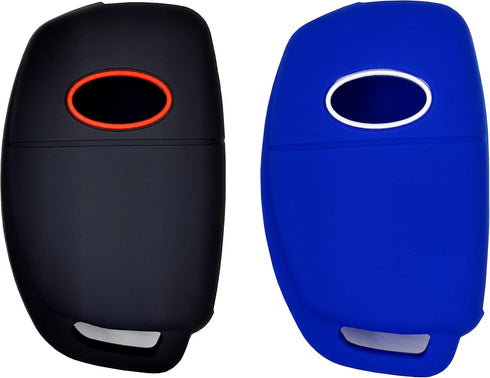 Silicone Rubber Key Fob Cover Compatible with 2019-2013 Hyundai Santa Fe Sport Sonata Tucson Santa Fe OSLOKA-875T (Suitable for Buttons with Eject...