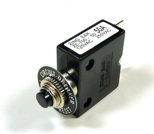 Philmore 50A Push Button Manual Reset Thermal Circuit Breaker 50V DC, 125V AC...