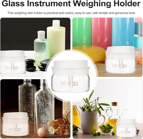 iplusmile 2pcs Weighing Bottle Clear Glass Specific Gravity Bottles with Lid Laboratory Equipment Laboratory Supplies 50 30mm...