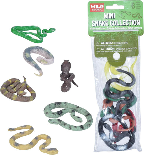 Wild Republic Mini Snake Polybag, Fake Snakes, Educational Toys, Kids Gifts, 12Piece...