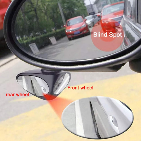 TOMALL 2 in 1 Car Blind Spot Mirror 360 Rotation Adjustable HD Glass Wide Angle Convex Rear View Mirror Blind Spot for Front/Rear wheels Observati...