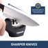 Premium Chef Knife Sharpener, Professional Kitchen Chef 3 Slot Design, Manual Knife Sharpener Kit, black, medium...