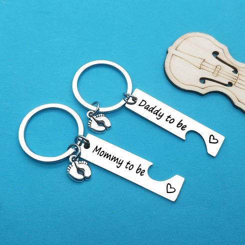 Xiahuyu Pregnancy Announcement Keychain - Silver - Modern - Parenthood - Unisex Adult - New Parents, Expectant Parents...