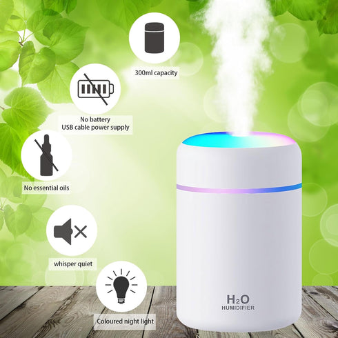 Home USB Flash small humidifier Bedroom living room no noise pregnant women baby fog Large capacity air sprayer(White), Middle, JASHI 001...